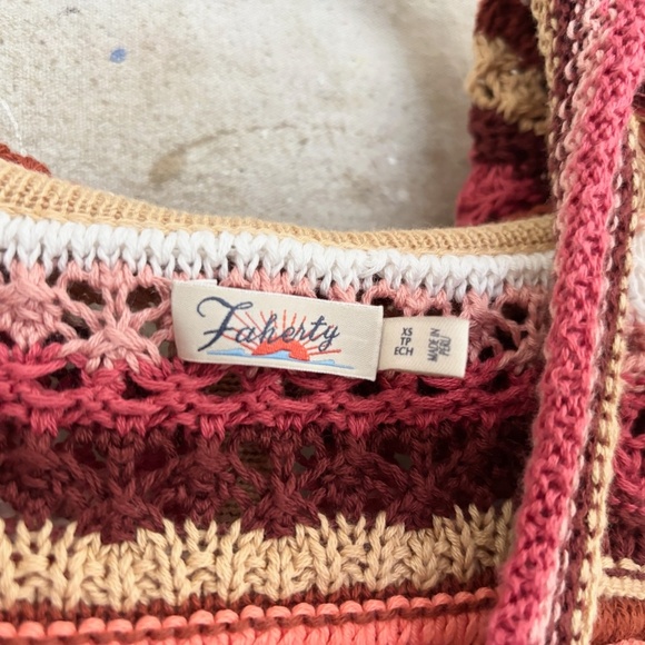 Faherty Beach Bonfire Crochet Hoodie - Picture 5 of 7